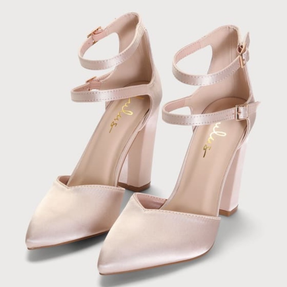 NIB Lulu’s blush nude heels, US size 8.5